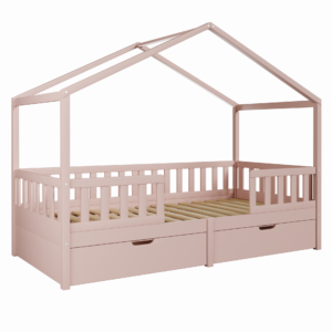 Miyo Landhausbett mit Schubladen + kurzen Schienen