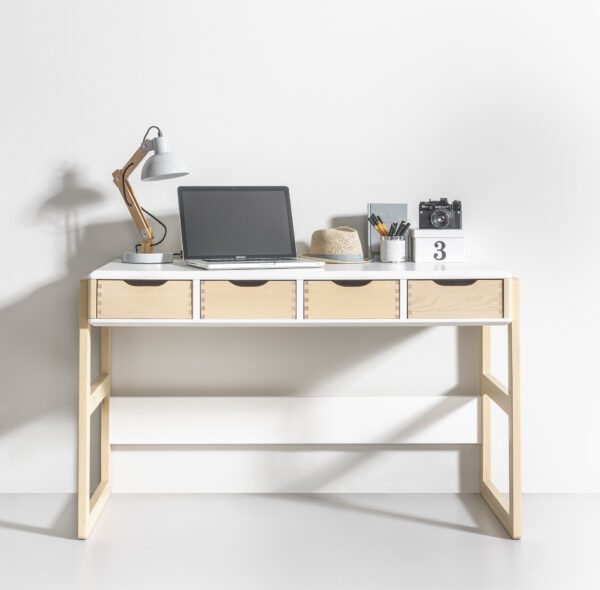 Drewniane białe biurko dziecięce Funflex