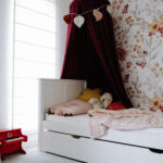 bed in a girl's room