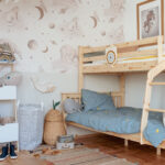 The wooden trio bunk bed from the Collet collection. Beautiful bed in natural wood colour