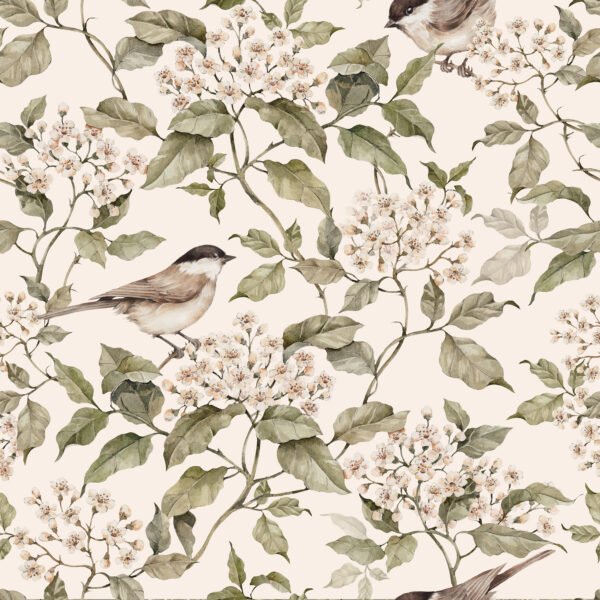 Tapeta Birds and Beige Spring 